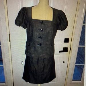 Nine West Suit Ladies 2 Piece Business Wear Jacket & Skirt Set Size 12 Petite